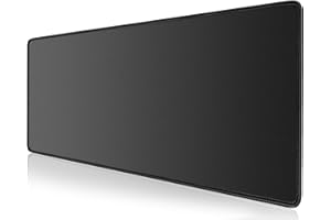 KTRIO Large Gaming Mouse Pad with Superior Micro-Weave Cloth, Extended Desk Mousepad with Stitched Edges, Non-Slip Base, Water Resist Keyboard Pad for Gamer, Office & Home, 31.5 x 11.8 in, Black