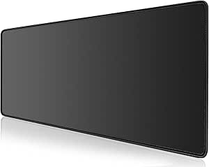 KTRIO Large Gaming Mouse Pad with Stitched Edges, Extended Mousepad with Superior Micro-Weave Cloth, Non-Slip Base, Water Resist Keyboard Pad, Desk Mat for Gamer, Office &amp; Home, 31.5 x 11.8 in, Black