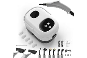 TWOOASES Steam Cleaner, Upgraded 2500W Handheld Steamer Cleaning, High Pressure Steamer for Cleaning, Portable Steam Cleaner for Home With 3 Brushes, High-Temperature Steamer for Kitchen, Bathroom [White]