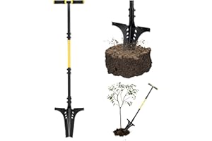 Jardineer Garden Shovels for Digging with Long Handle, Root Shovel for Cutting Roots with Comfortable Grip