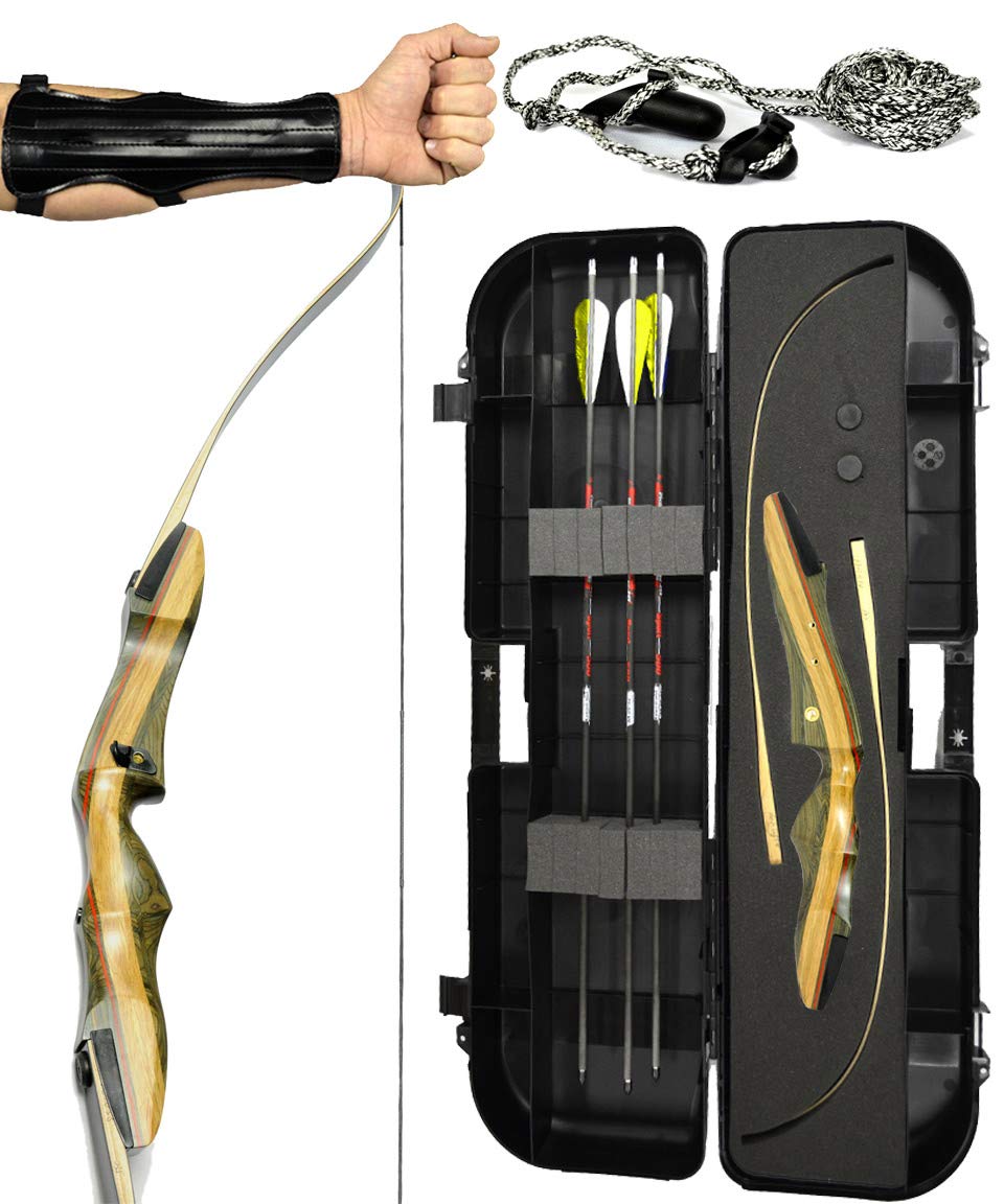 Spyder and Spyder XL Takedown Recurve Bow - Ready 2 Shoot Archery Set | Includes Bow, Premium Carbon Arrows, Recurve Bow Case, Stringer Tool, & Armguard