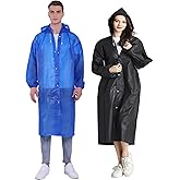 HLKZONE Raincoat, 2 Pack Rain Ponchos for Adults Travel Rain Jacket Packable Rain Coats for Women with Drawstring Hood