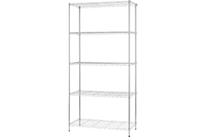 FDW Storage Shelves,Wire Shelving Unit Metal Shelves Heavy Duty Layer Rack Storage Rack Adjustable Utility (Chrome, 36"x 14"x