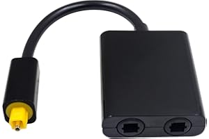 Duttek Optical Audio Cable Toslink Splitter,Optical Audio Splitter 1 in 2 Out, Digital Optical Audio Splitter 1 in 2 Out Audi