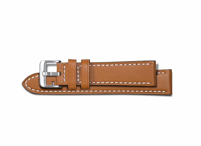 Chotovelli 20mm Cognac Brown Genuine Leather Stainless Steel Pin Buckle Watch Band Strap