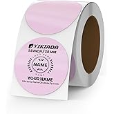 YIKIADA Purple Circle Thermal Labels Vinyl 1.5 Inch Self-Adhesive Round Stickers Roll Waterproof Printer Decals Name Tag for QR Code DIY Office Address 500 PCS