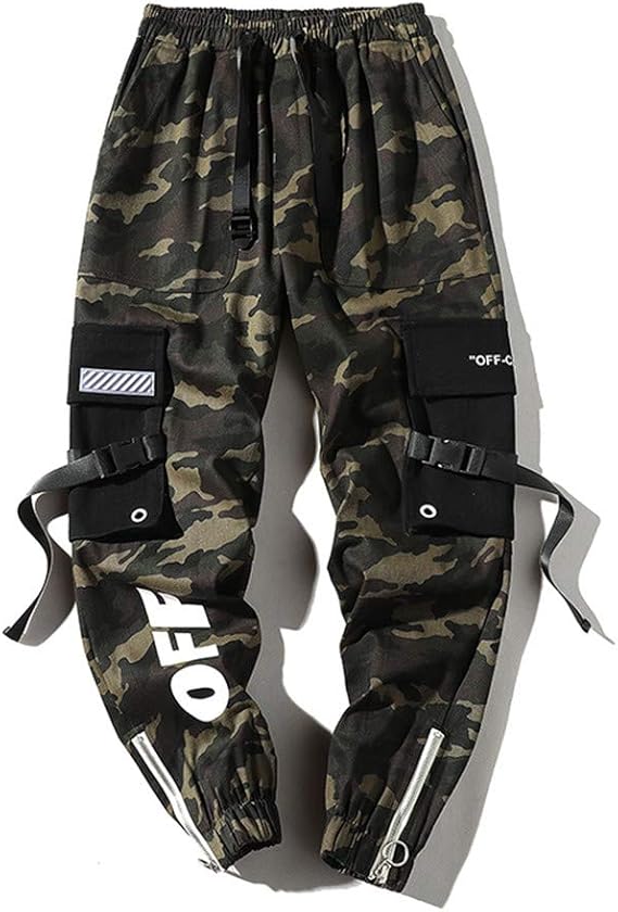 HBODHBGS Techwear Khaki Camouflage Pants Streetwear Joggers Men Hip Hop