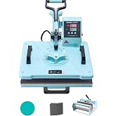 VEVOR Heat Press Machine, 12 x 15 inch, 5 in 1 Heat Transfer Machine with 30 oz Tumbler Press, 360&deg; Swing Away T-Shirt Pressing, Digital Precise Control, for T-Shirts/Mugs/Hats/Plates, Green