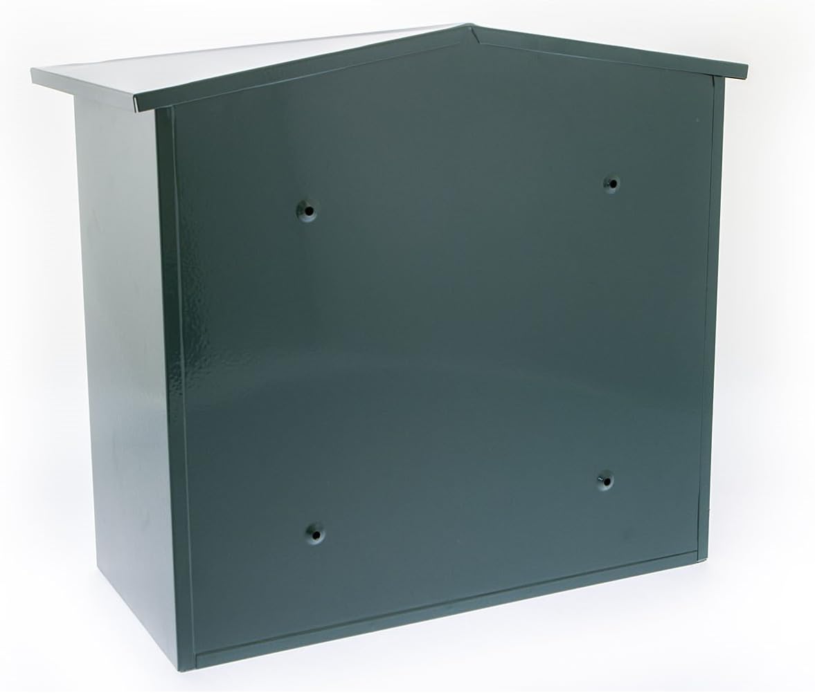 Burg-Wachter MB15G Mersey Large Wall Mounted Galvanised Steel Post Box , Green 390mm x 347mm x 206mm - Image 3