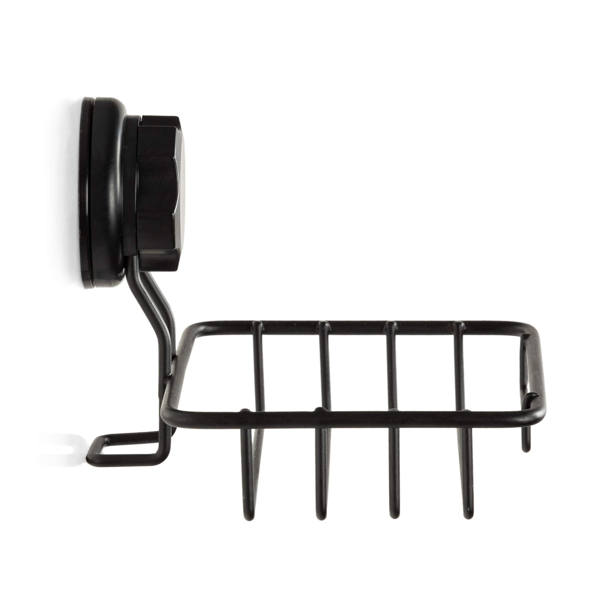 Compactor Bestlock Black Wall Mounted Soap Dish, Suction Cup Mounting, Supports up to 3kg, 13.2 x 13.2 x 10 cm, Black, RAN9777