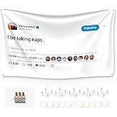 Kanye Tapestry Tweet flags, I be taking naps with Installation tool, Funny Flags for Room College University Dorm Guys Rapper wall Decorations meme Gift, 3x5 Ft