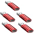 Ansumg Data Blocker USB - USB Blocker，100% Guaranteed Prevent Hacker Attack.Any Other USB Device Charging,USB-Data Blocker.Data Blockers for Apple Products (5 Red)