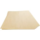 WoodPress&reg; Real Birch Wood Veneer, US Letter Size, Pack of 6 Sheets | Approx. 8 1/2" x 11" Natural Wood Grain Sheets, 0.02" Thick, for Marquetry, Model Making, School Projects, Panel Repair