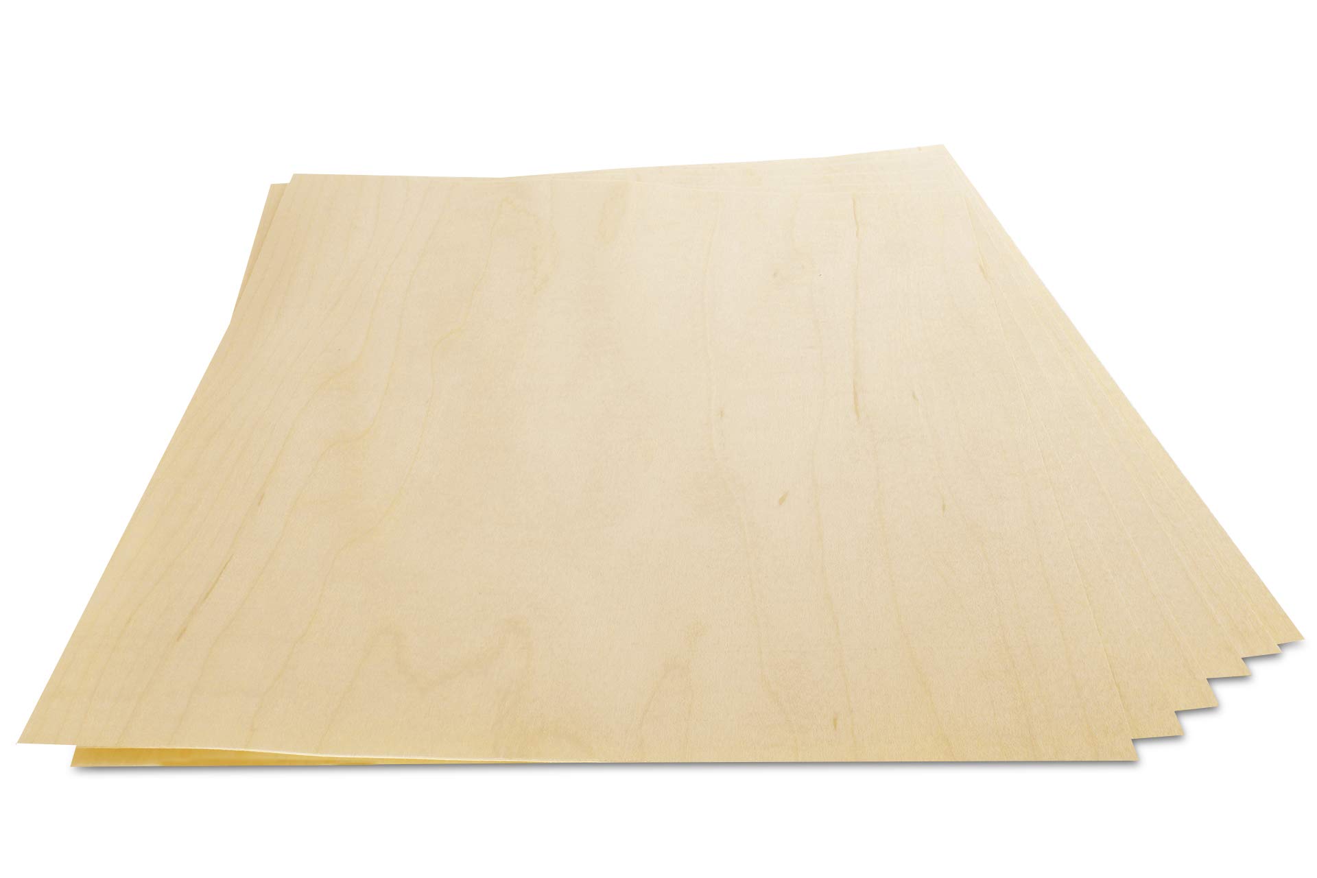 WoodPress® Real Birch Wood Veneer - Pack of 6 Sheets - A4 Size (apx. 21cm x 29cm) - Veneer for Marquetry, Model Making & Furniture Repair
