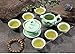 XDOBO High End Celadon Tea Set Hand-painted Kung Fu Tea Set Chinese Traditional Celadon Kiln Ceramics Teapot Vintage China Style Porcelain Handmade Kung Fu Tea Set – Set of 8 (Landscape)