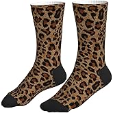 MOLIAN Leopard Print Athletic Crew Socks For Women Men Novelty Sports Socks