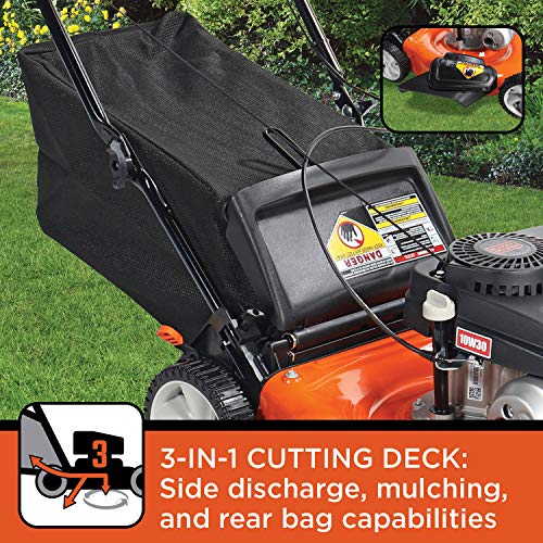 BLACK+DECKER 21Inch 3in1 Gas Powered Push Lawn Mower With 140cc OHV