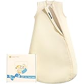 usbettas 1.0 Tog 2.5 Tog Baby Sleep Sack, 100% Cotton Baby Sleeping Bag 3-24M, 2-Way Zipper Baby Wearable Blanket