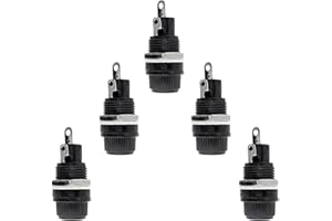 Yoiilnz 5 Pcs Panel Mounted 5x20mm Screw Cap Fuse Holder Socket 10A 125/250V AC R3-12
