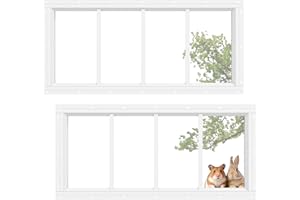ASSTINOUS Shed Transom Windows 10''x23'' Flush Mount Tempered Glass Fixed Windows, Small House Windows for Chicken Coop, Playhouse, Garage, Barn, Outdoor Building Replacement Windows-2 Pack