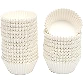 qiqee 600pcs White Cupcake Liners Muffin Linner No Smell, Food Grade Baking Cups(Standard Size)