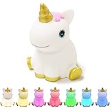 Unicorn Night Light,USB Rechargeable Kids Night Light with Timer,Portable Nursery Lamp Tap Colorful Lights for Kids, Unicorn 
