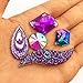 50PCS Special Effect Different Shapes Mirror AB Gems Sew On Rhinestones Faceted for Handicrafts Clothing Dress Decorations (Purple)