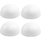 Crafjie 8 Inches Foam Half Balls 4 Pack, White Half Foam Balls for Crafts | Floral Foam Half Ball 8in for DIY Arts and Crafts/DIY Holiday Decor/School Projects/Household Ornaments/Party Decorations