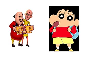 Buy Yellow Alley Motu Patlu And Shinchan Cartoon Wall Poster