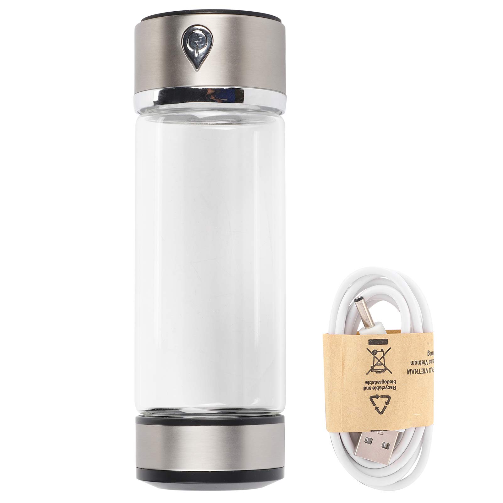 Rich Hydrogen Bottle Hydrogenated Water Generator Silicone Non slip 760g 420ml Stainless Steel and Glass