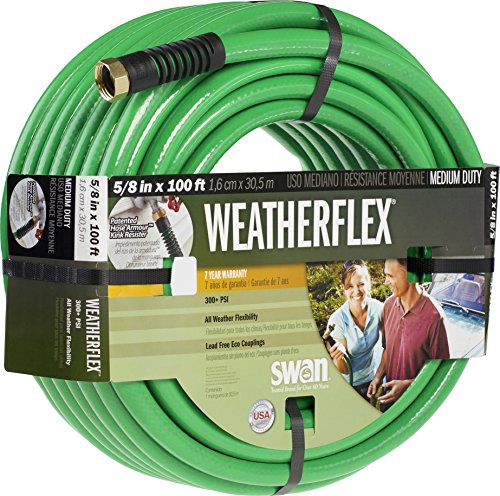 Swan Products SNWF58100 Weatherflex Medium Duty All Temperature Use Garden Hose 100 ft, 5/8" diameter