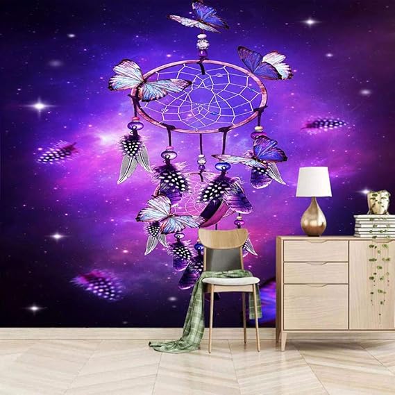 Papel Tapiz Fotográfico 250cmx175cm Atrapasueños Estrellado Púrpura