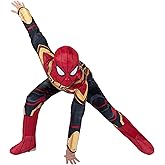 Marvel Boys Deluxe Iron Spider Man Costume, Kids Spiderman Integrated Suit for Children
