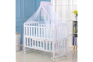 ikasus Baby Crib Mosquito Net,Baby Canopy Bed Netting,Baby Toddler Bed Crib Dome Canopy Curtain Netting See Through Mesh Bed Cover for Nurseries, Canopy Bed,1.6Mx4.5M
