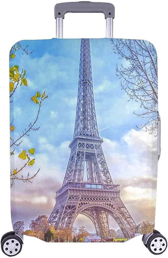 InterestPrintEiffel Tower in Paris France Travel Luggage Cover Suitcase Cover Fits 22"-25" Luggage