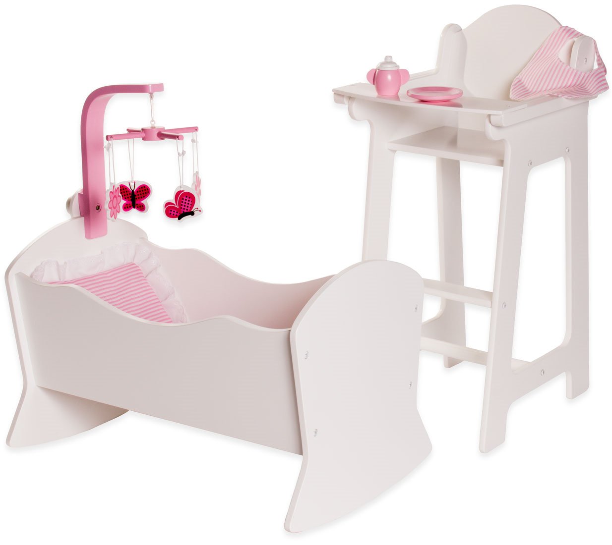 baby doll high chair and crib set