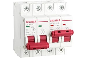 JONAS C JONASC 120V/240V Manual Transfer Switch 63A Dual Power Circuit Breaker RV Transfer Switch, Single-Side Interlock Circuit Breaker DIN Rail Mount DZ47MS