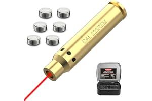 Darkfang Bore Sight 223/5.56mm/243/308/9mm/6.5 Creedmoor/7.62x39/45ACP Red Laser Easy Adjust and Zeroing Optics Bore Sighter with 2 Sets Batteries for Scope Sighting