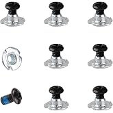 16pcs Snowboard Binding Screw Set, M4x7.5mm Snowboard Binding Hardware Metal Snowboard Fixing/Mounting Screws for Snow Board Bindings Ski Accessories