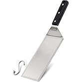 Turner 4x8 Stainless Steel Metal Griddle Spatula - Griddle Accessories 4 x 8 in Hamburger Turner Scraper - Pancake Flipper - 