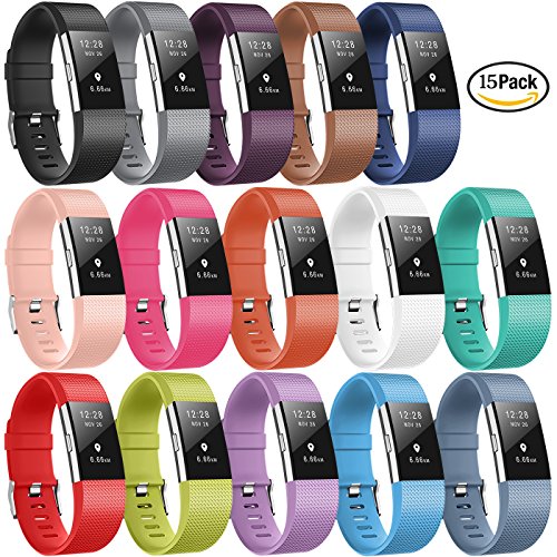DigiHero Fitbit Charge 2 Ersatz-Armbänder, Metall-Schließe, ohne Tracker