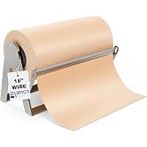 Bryco Goods 18 Inch Butcher &amp; Kraft Paper Roll Dispenser and Cutter | Heavy-Duty Steel Frame, Sharp Blade, Wall Mountable, Tabletop, Non-Slip Rubber Feet, One-Hand Operation, Holds 1000ft Rolls