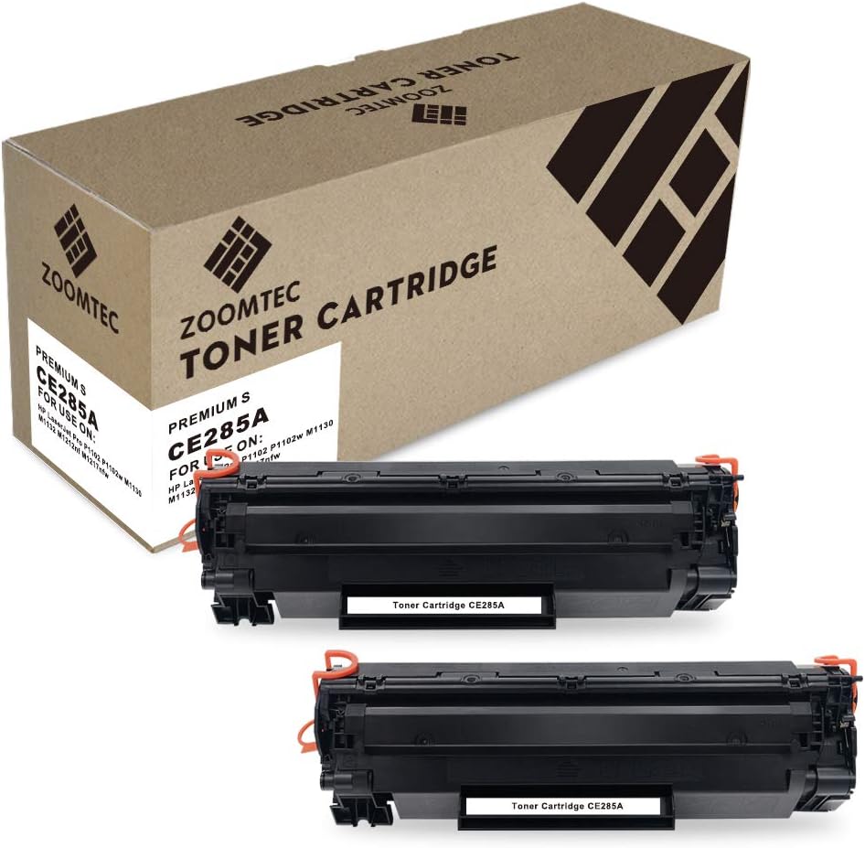 ZOOMTEC CE285A 85A Toner Cartridges Compatible for HP Laserjet Pro P1100, P1102, P1102W, M1212NF M1217NFW, M1130, M1132