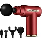 WANRUIL Massage Gun,Upgrade Deep Tissue Muscle Massager for Pain Relief,Percussion Massager with 4 Massage Heads & Silent Brushless Motor,Portable Handheld Massager Gifts for Women Men
