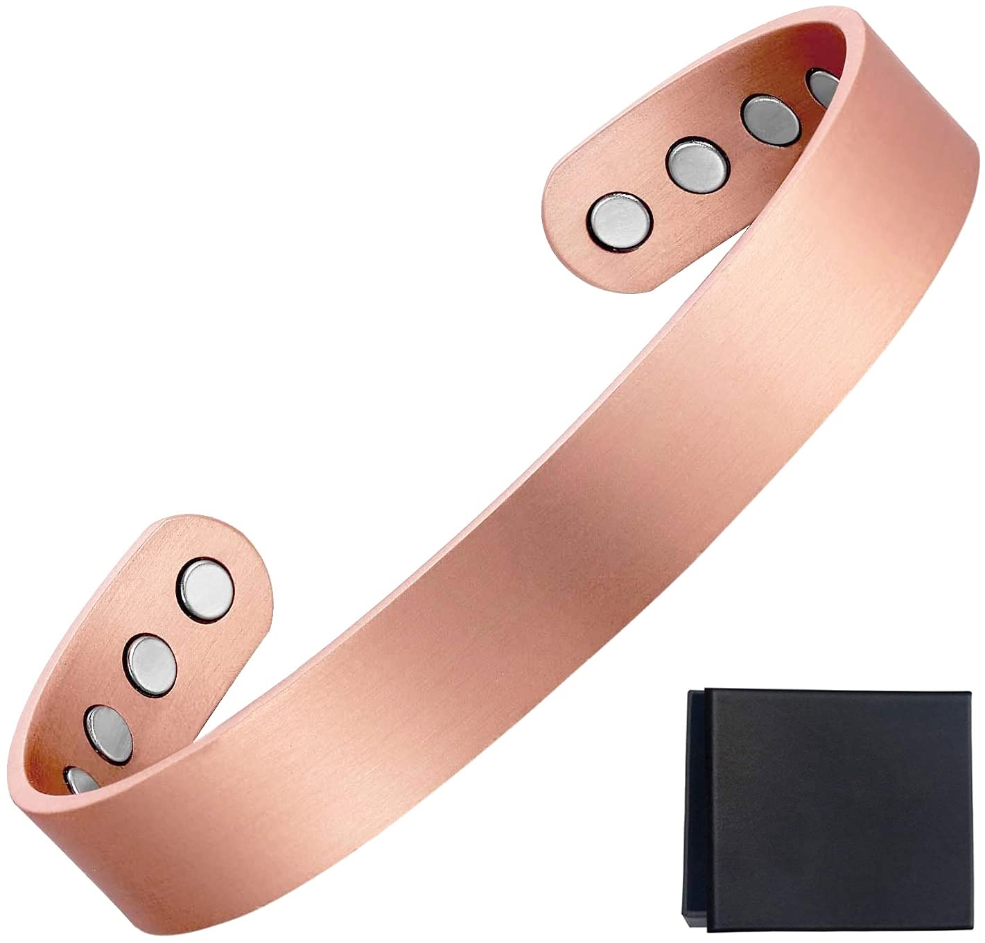 Copper Magnetic Bracelets for Men Women Copper Magnetic Bracelet with Eight Powerful Magnets Simple Style Adjustable Size with Gift Box for Father Brother Husband Boyfriend Birthday Thanksgiving Gift