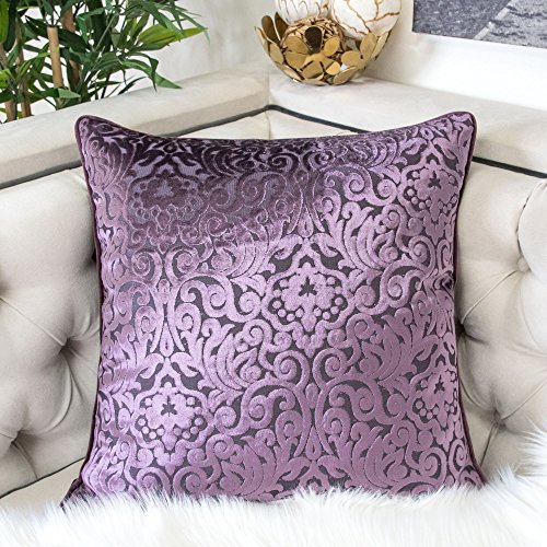 Homey Cozy Modern Velvet Throw Pillow Cover Plum Purple Luxury