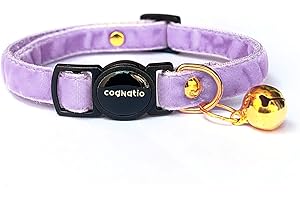 Cognatio Safety Quick Release Cat Collars,Double Velvet with Bell Available in a Range Colors,Perfect for Your Kitty, Adjustable 20-30 cm