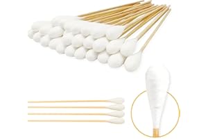 AnimoGoods 6-Inch Long Q-Tips for Cleaning Dogs' Ears | Extra-Wide Cotton Swabs for Dog Ear Cleaning | Eco-Friendly Dog Ear Swabs & Pads | Organic Bamboo & Cotton | 100-Pack