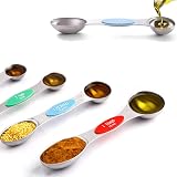 WOVTE Magnetic Measuring Spoons Set of 9 Stainless Steel Dual Sided view 2