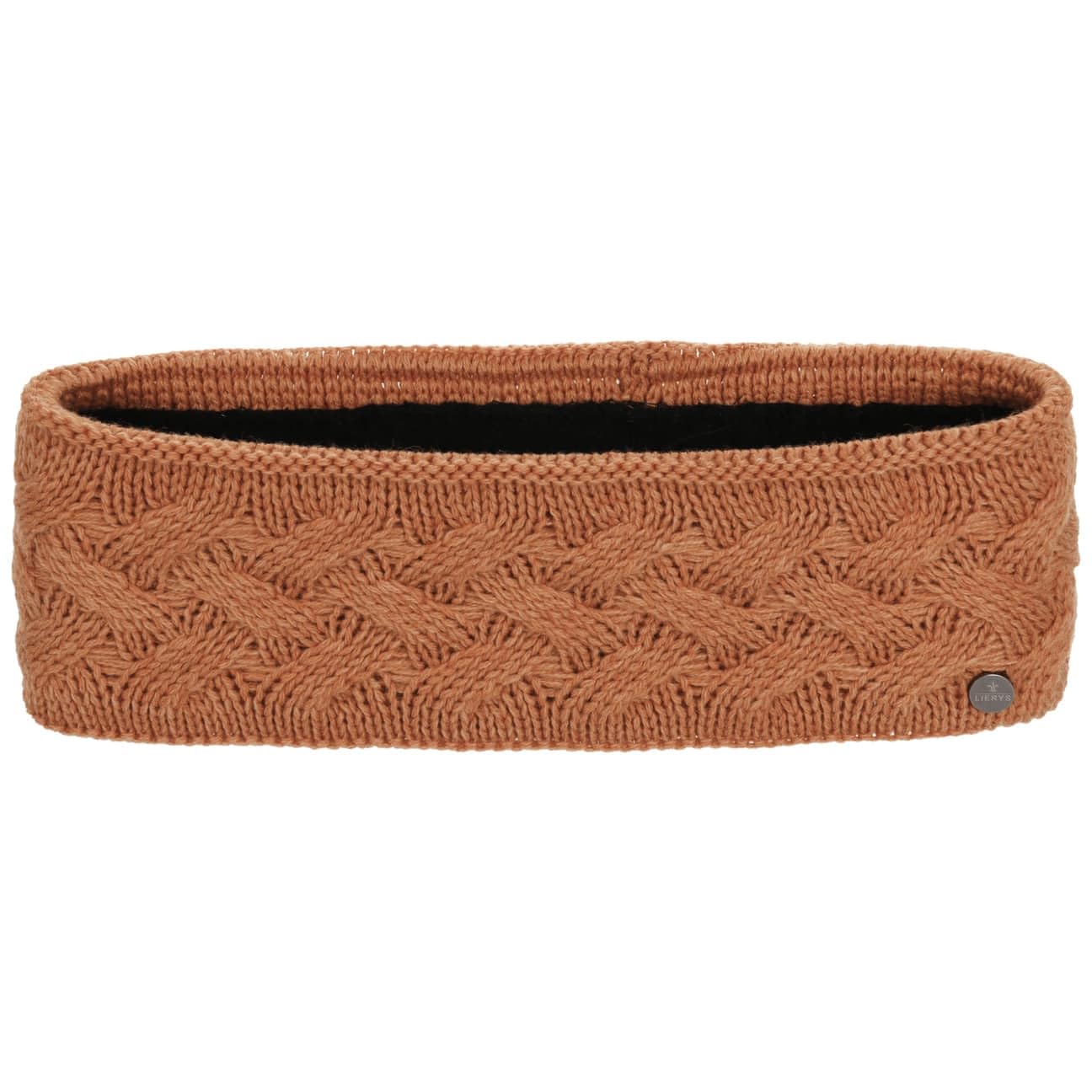 Lierys Fauske headband for women - ear protector for winter - one size 55-60 cm - Made in Germany - ear warmer with fleece lining - headband with braided design terracotta One Size